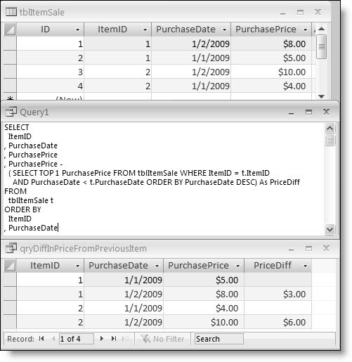 running sum query